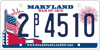MD license plate 2BL4510