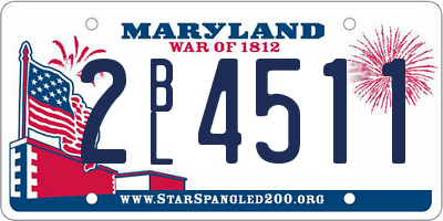 MD license plate 2BL4511
