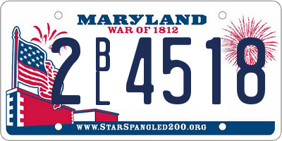 MD license plate 2BL4518