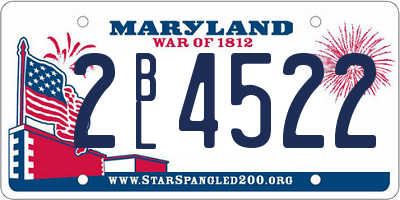 MD license plate 2BL4522