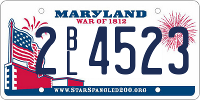 MD license plate 2BL4523