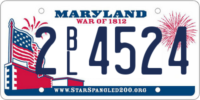 MD license plate 2BL4524