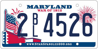 MD license plate 2BL4526