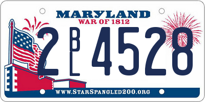 MD license plate 2BL4528