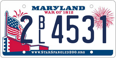 MD license plate 2BL4531