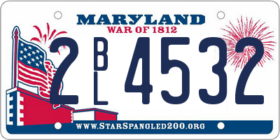 MD license plate 2BL4532