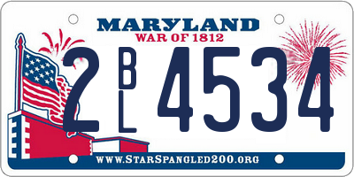 MD license plate 2BL4534