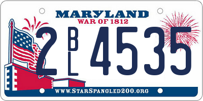 MD license plate 2BL4535