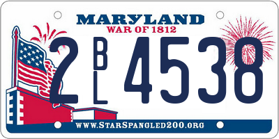 MD license plate 2BL4538