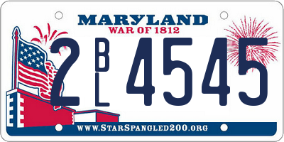 MD license plate 2BL4545