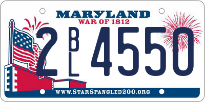 MD license plate 2BL4550
