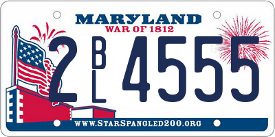 MD license plate 2BL4555