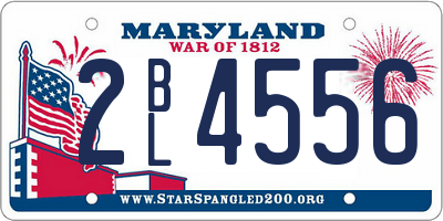 MD license plate 2BL4556