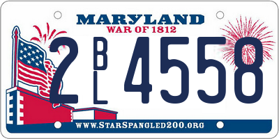 MD license plate 2BL4558