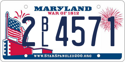 MD license plate 2BL4571