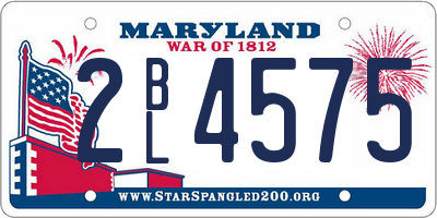 MD license plate 2BL4575