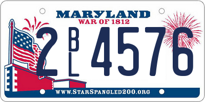 MD license plate 2BL4576