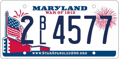 MD license plate 2BL4577