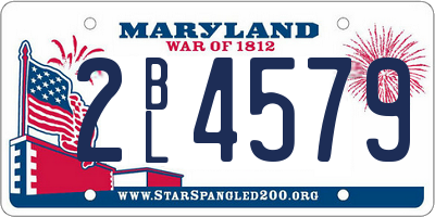 MD license plate 2BL4579