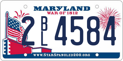 MD license plate 2BL4584