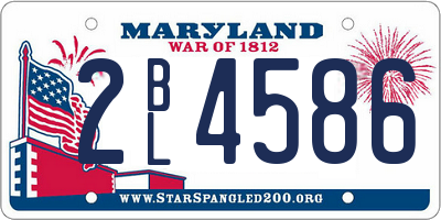 MD license plate 2BL4586