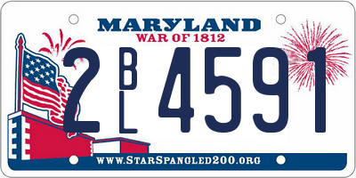 MD license plate 2BL4591