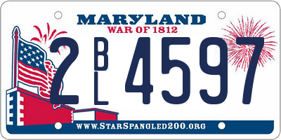 MD license plate 2BL4597