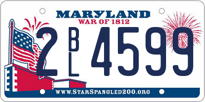 MD license plate 2BL4599