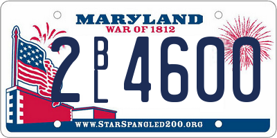 MD license plate 2BL4600
