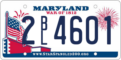 MD license plate 2BL4601