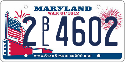 MD license plate 2BL4602