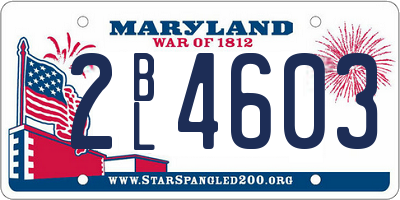 MD license plate 2BL4603