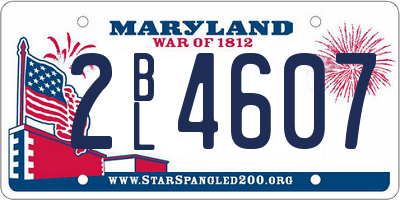 MD license plate 2BL4607