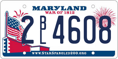 MD license plate 2BL4608
