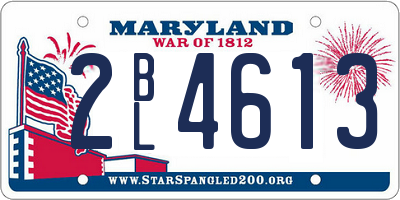 MD license plate 2BL4613