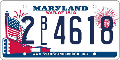 MD license plate 2BL4618