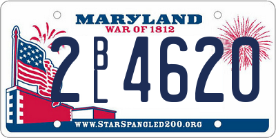 MD license plate 2BL4620