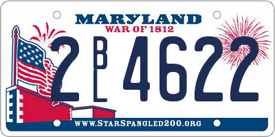 MD license plate 2BL4622
