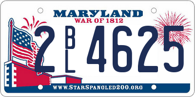 MD license plate 2BL4625