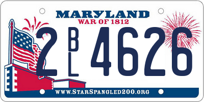MD license plate 2BL4626