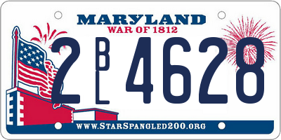 MD license plate 2BL4628