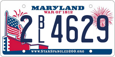 MD license plate 2BL4629