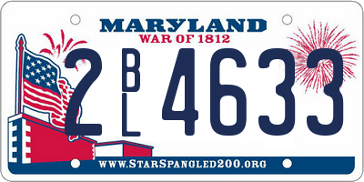 MD license plate 2BL4633