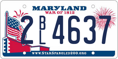 MD license plate 2BL4637
