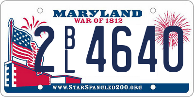 MD license plate 2BL4640
