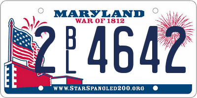 MD license plate 2BL4642