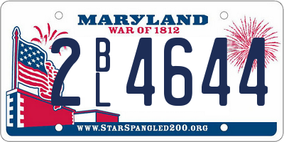 MD license plate 2BL4644