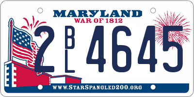 MD license plate 2BL4645