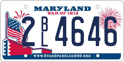 MD license plate 2BL4646