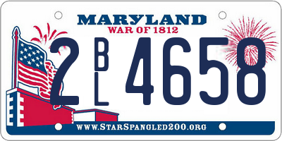 MD license plate 2BL4658